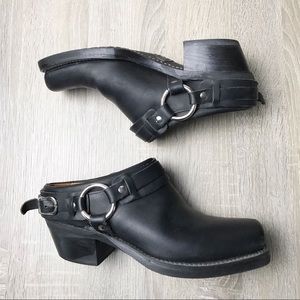 Frye ankle belted harness booties